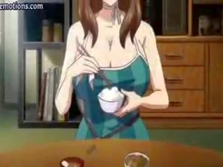 Anime milf dengan besar payu dara mendapat dibentangkan