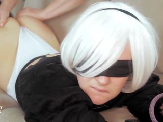 Yorha không 2 được captured và đối mặt fucked lược, bẩn quay phim 64